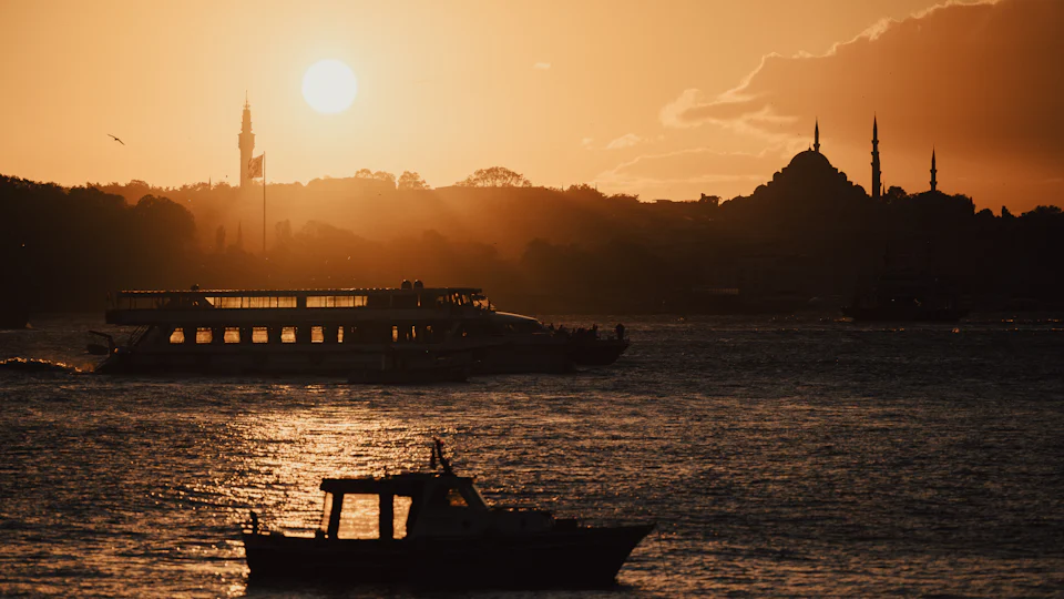 Ferry crossing the Bosphorus near Üsküdar in Istanbul