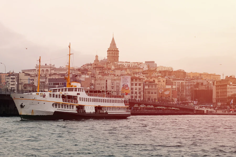 Passenger ferry on an Istanbul waterway, a practical alternative to repeated taxi trips
