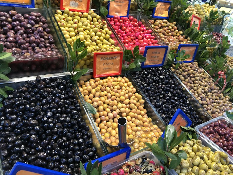 Kadıköy food market stalls and produce