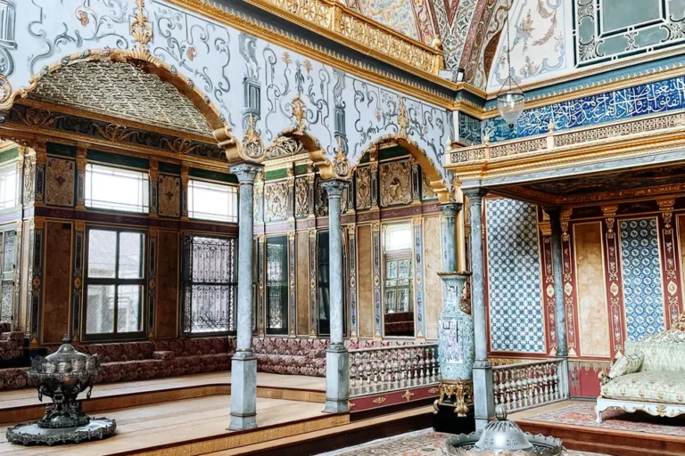 Ornate interior of Topkapi Palace in Istanbul