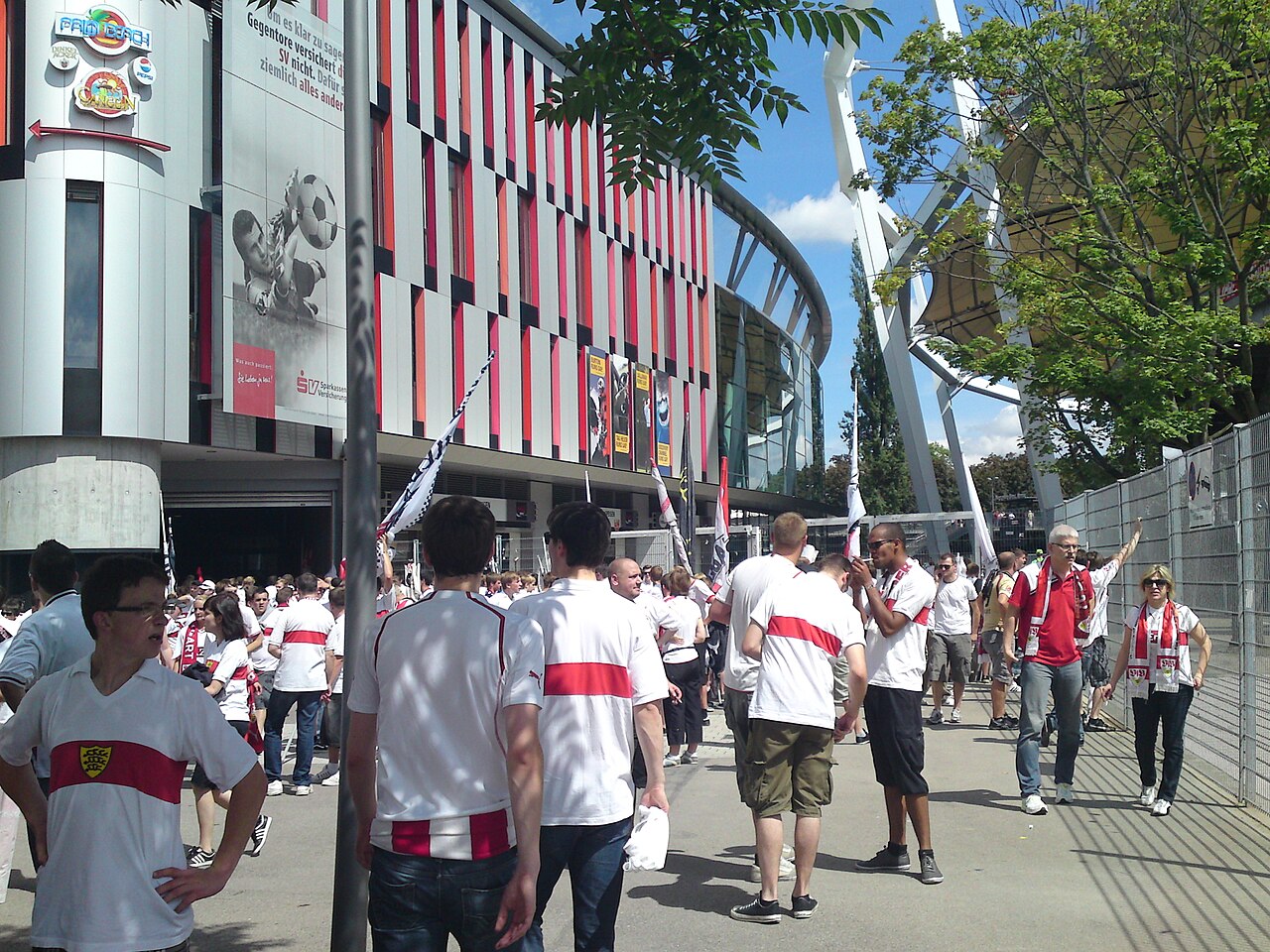 VfB Stuttgart supporters outside the stadium before a match