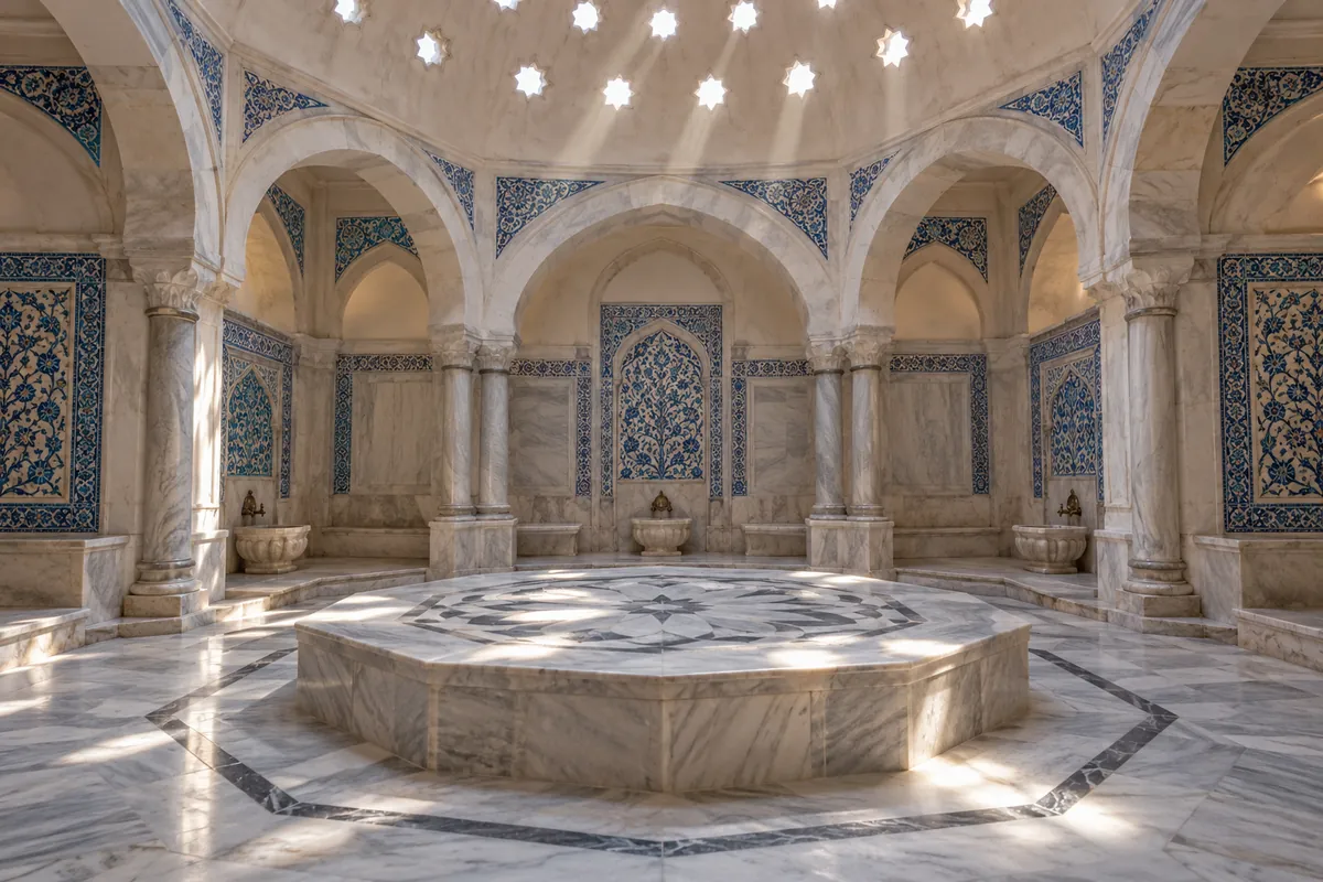 Çinili Hamam Museum visit guide illustration of Ottoman bath architecture