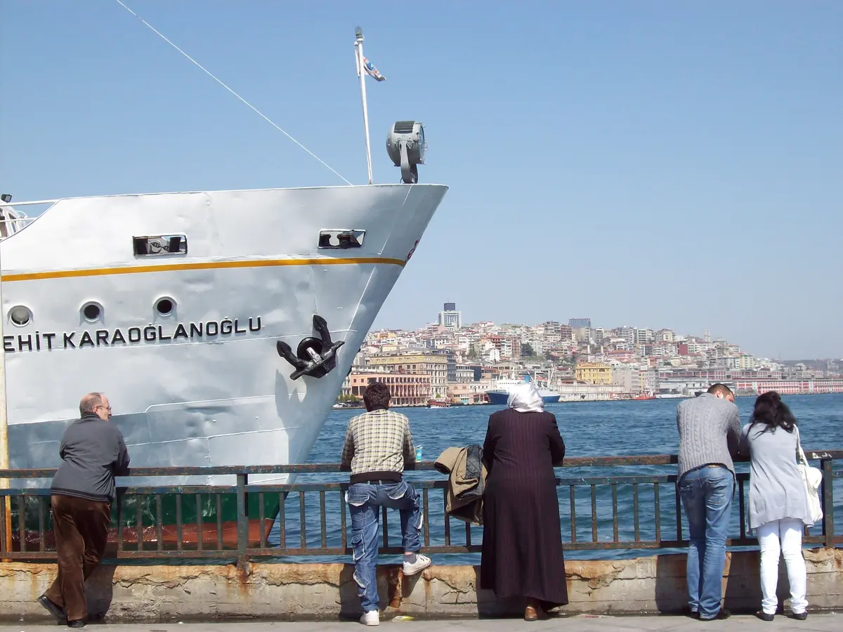 A public ferry crossing the Golden Horn in Istanbul
