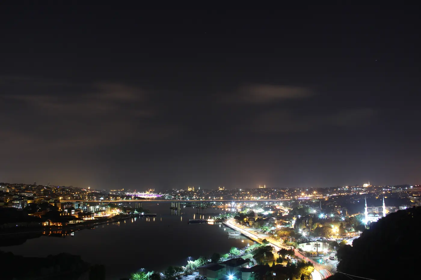 Golden Horn view from Pierre Loti Hill before sunrise