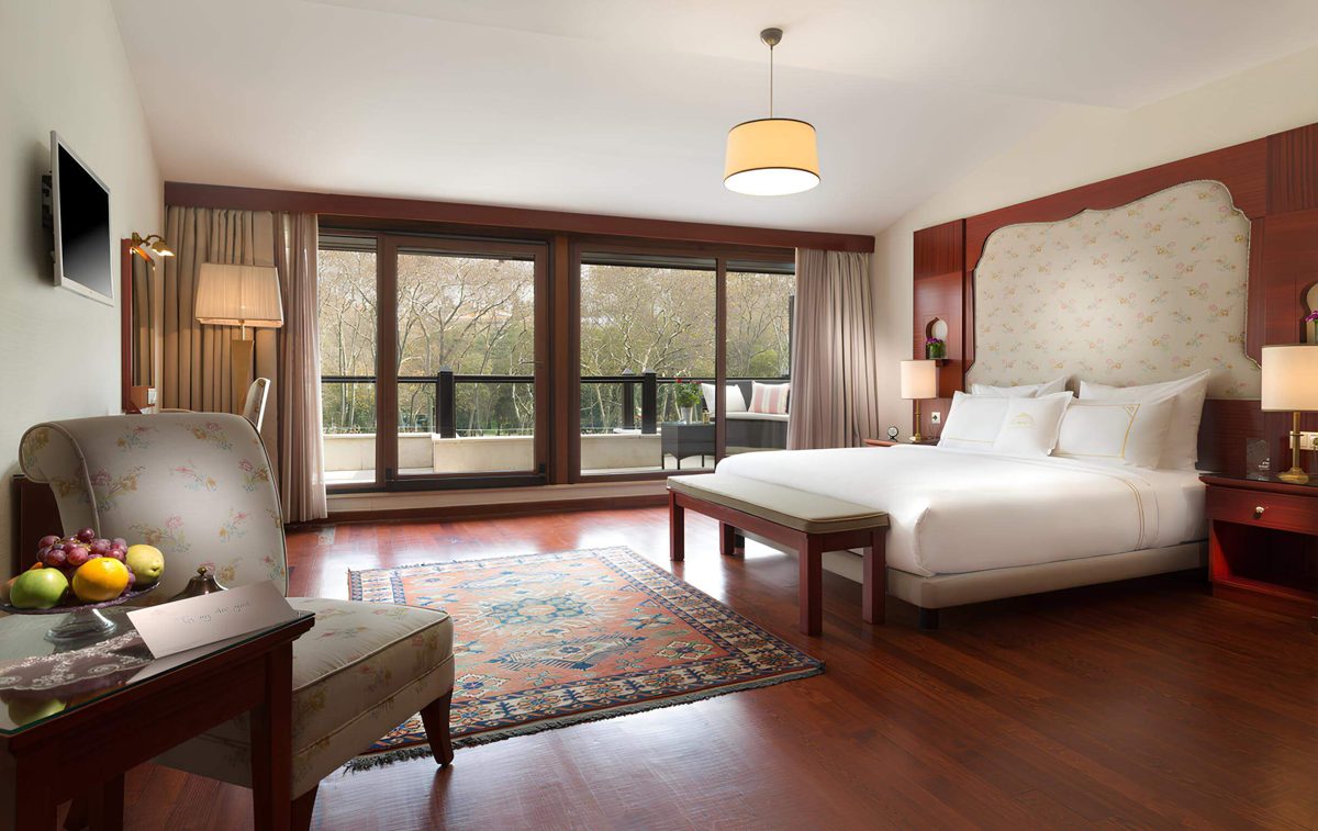 Sirkeci Mansion deluxe room with a terrace and large windows
