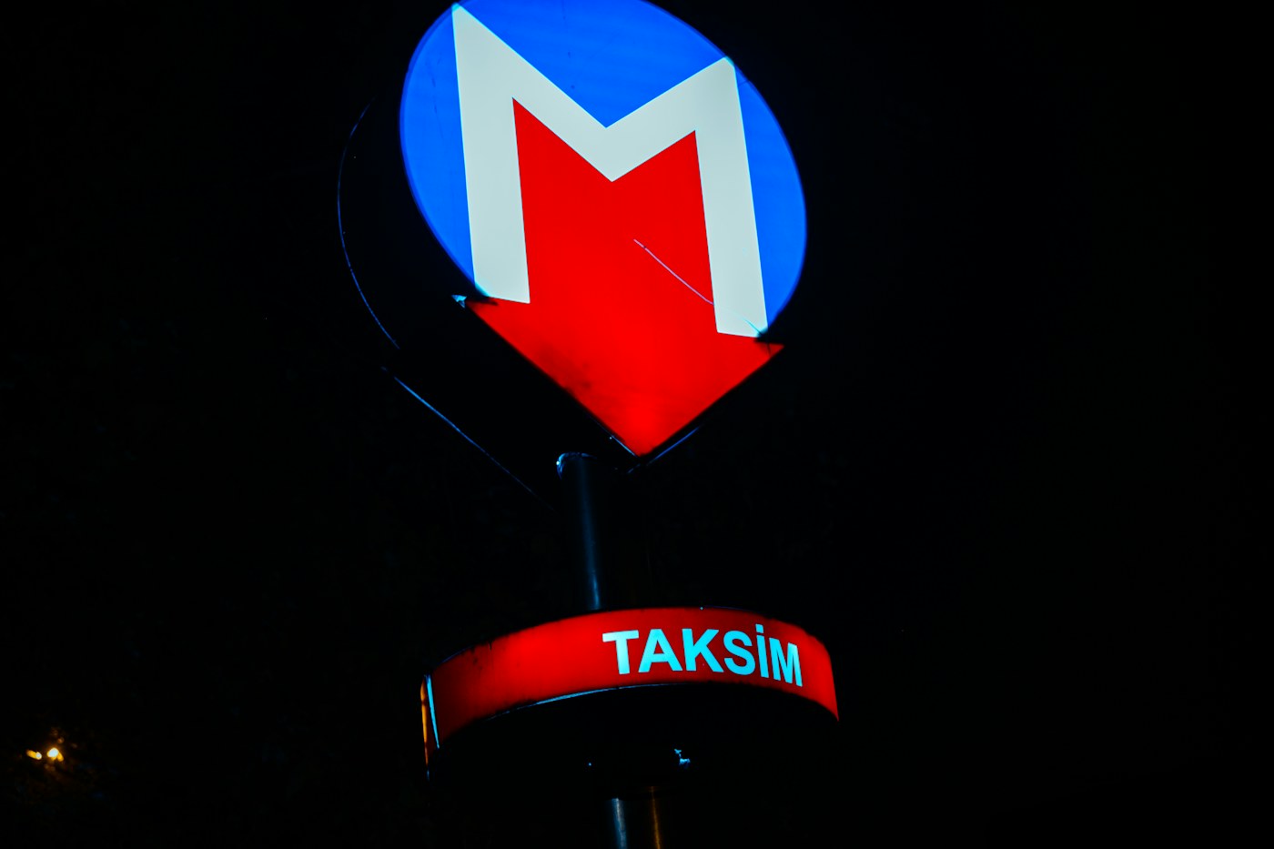 Istanbul Airport to Sultanahmet transport guide: Istanbul metro sign at Taksim Square